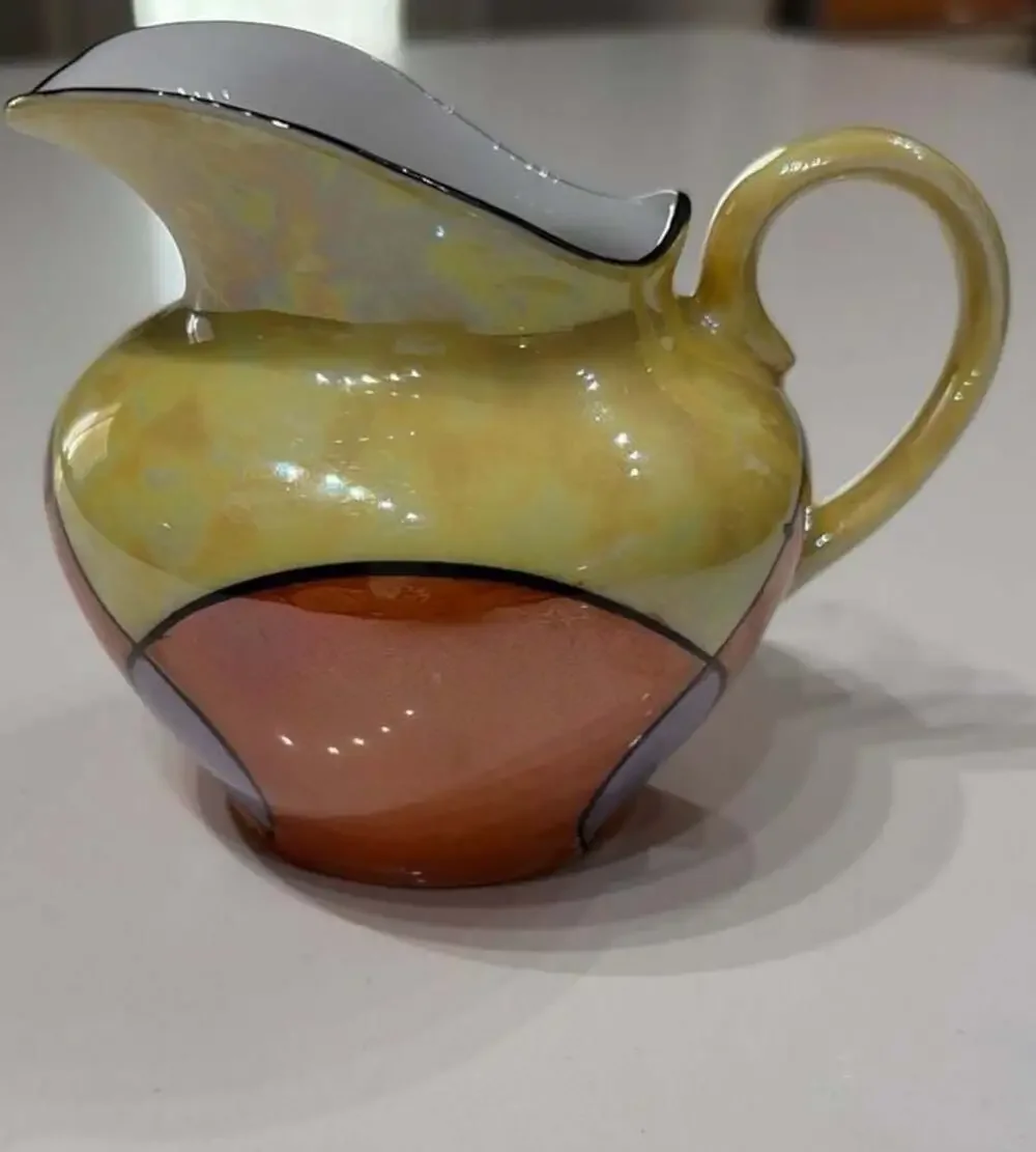 Creamer Pitcher C.T. Altwasser Silesia Art Deco Lusterware Geometric 4